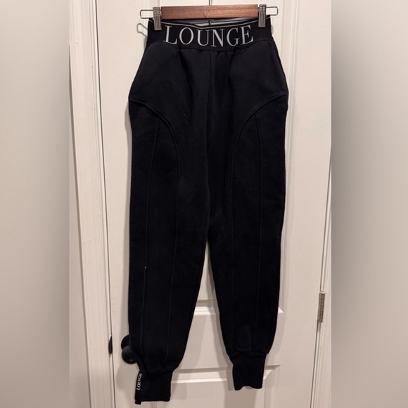 Black Lounge Sweatpants Jogger Style Structured - Picture 6 of 11